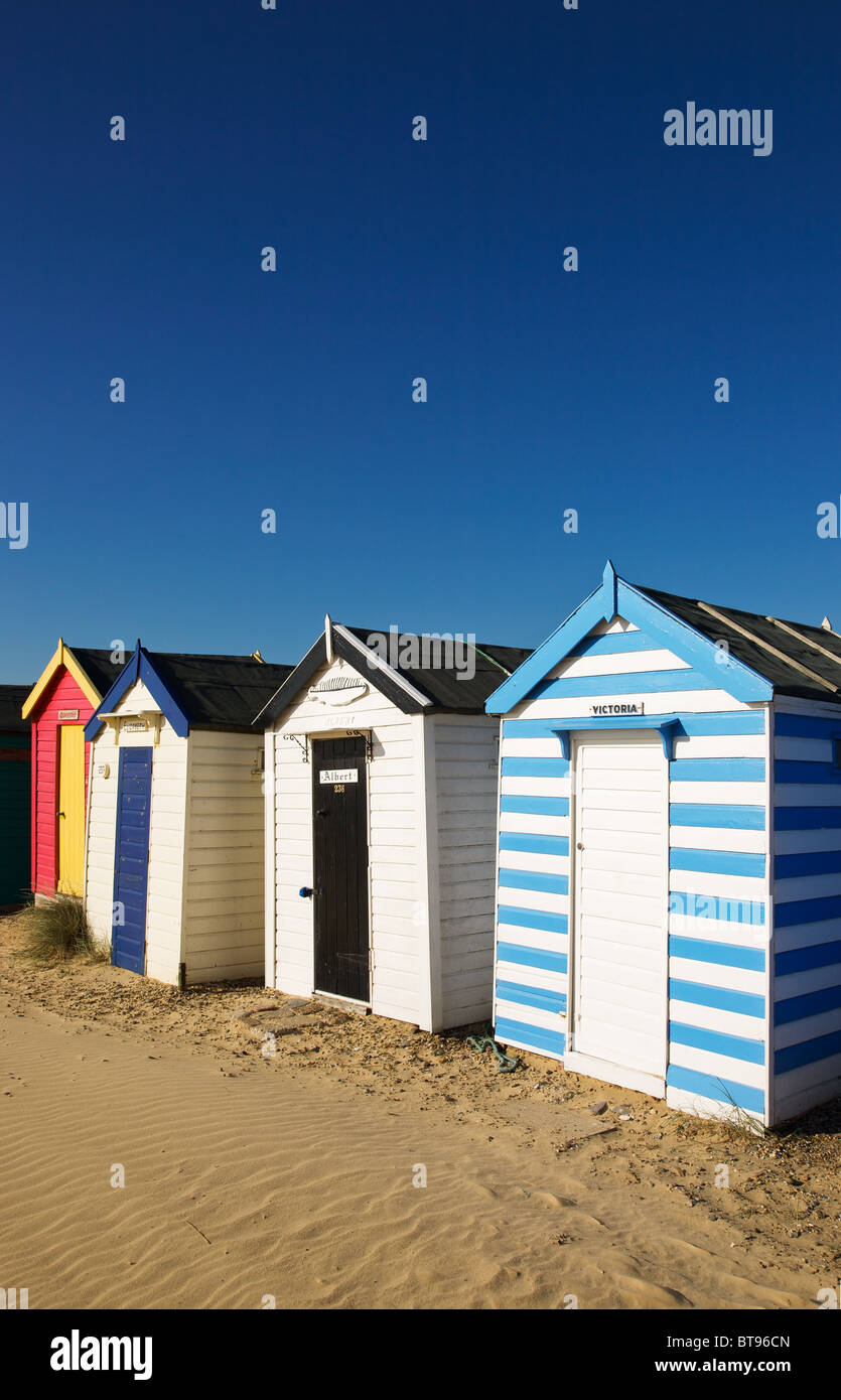 Southwold beach huts Stock Photo