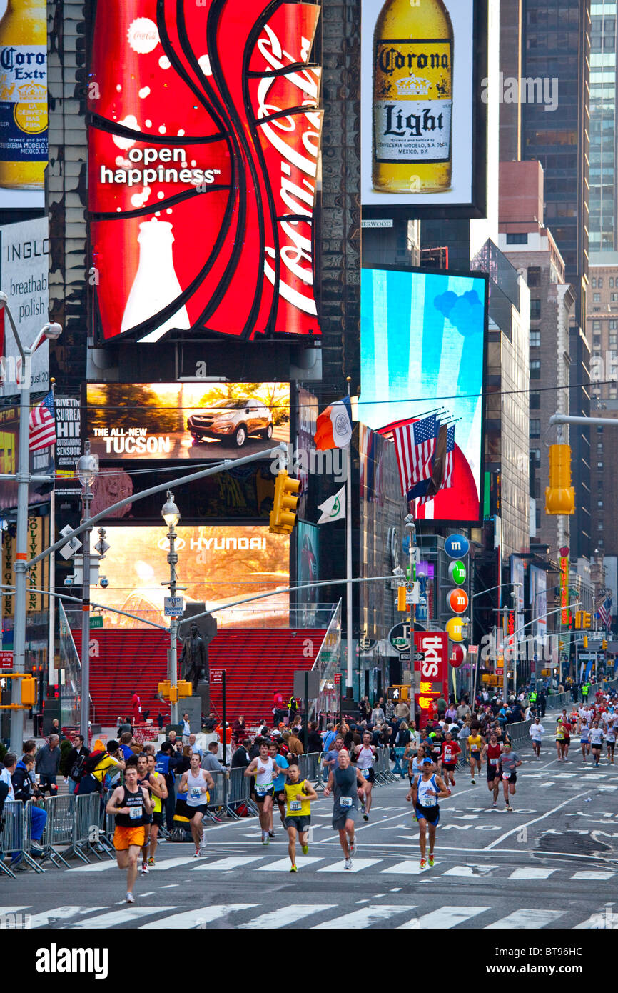 New York City Half Marathon in Times Square, NYC Stock Photo