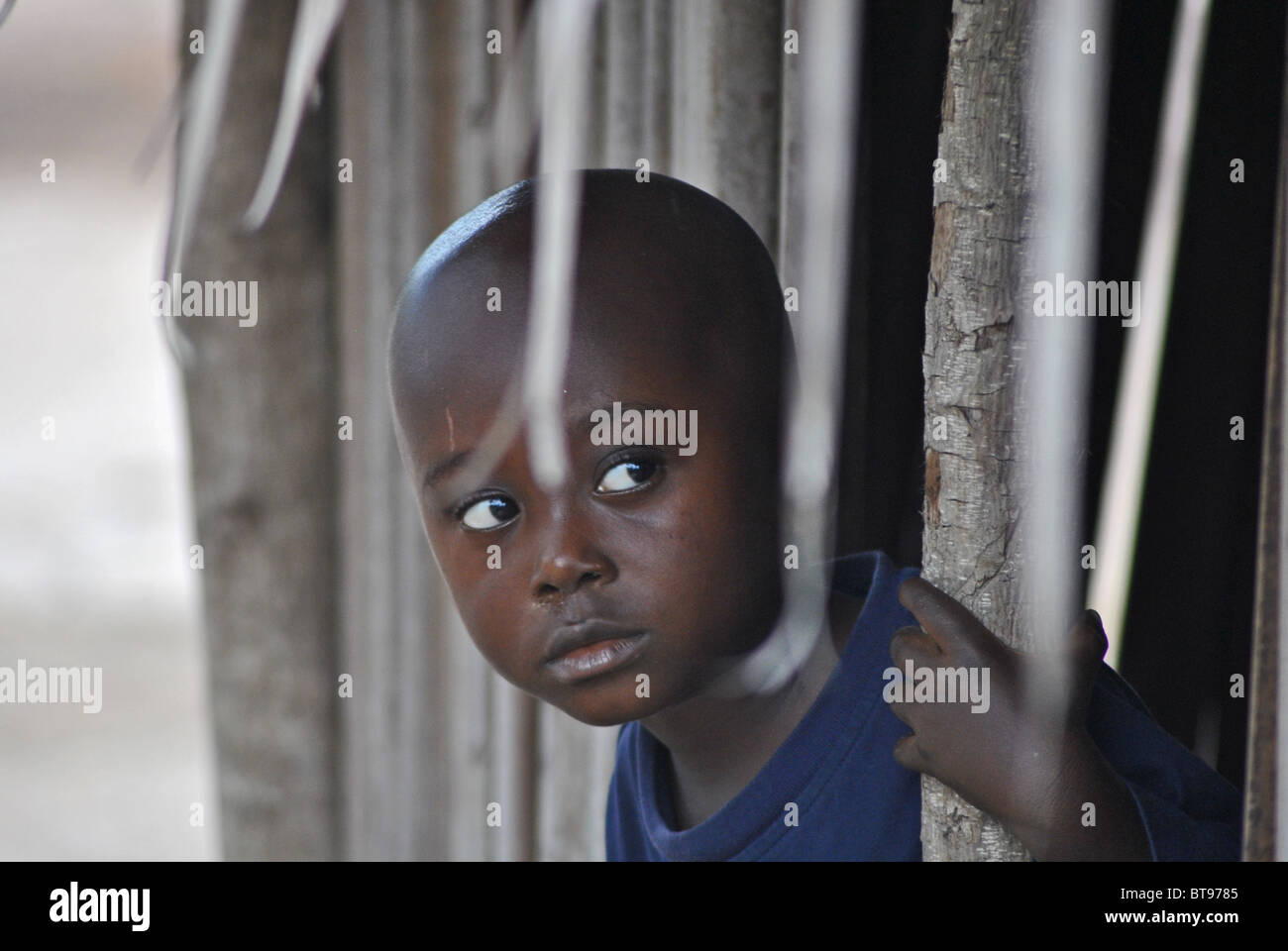 Liberian refugee child in 'Peacetown' (Nicla Camp), Ivory Coast, West Africa Stock Photo