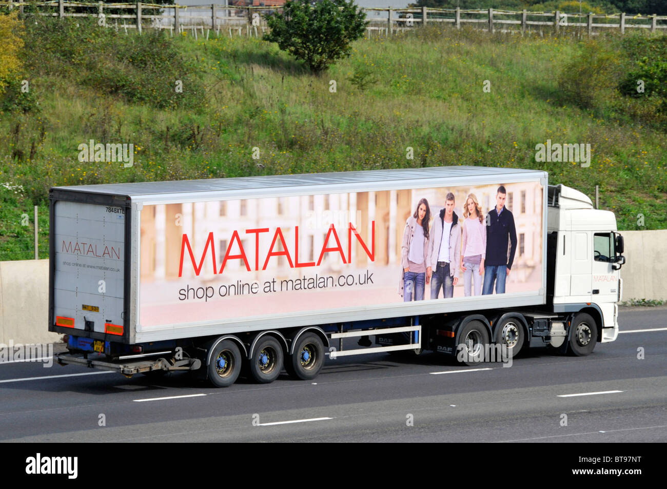 Matalan delivery lorry and trailer Stock Photo Alamy