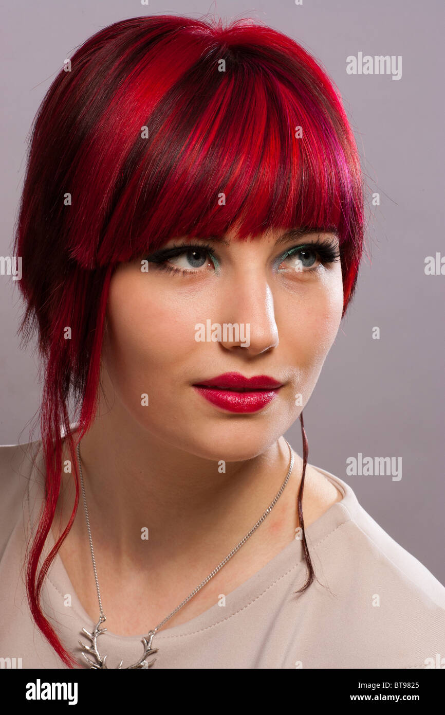Red haired model, hair shot Stock Photo Alamy