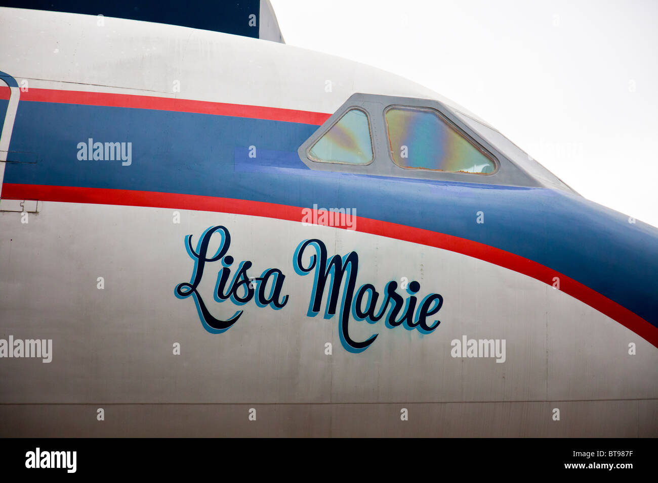 The "Lisa Marie", Elvis Prelsey's favourite plane, a Convair 880, at Graceland, Memphis, Tennessee, USA Stock Photo