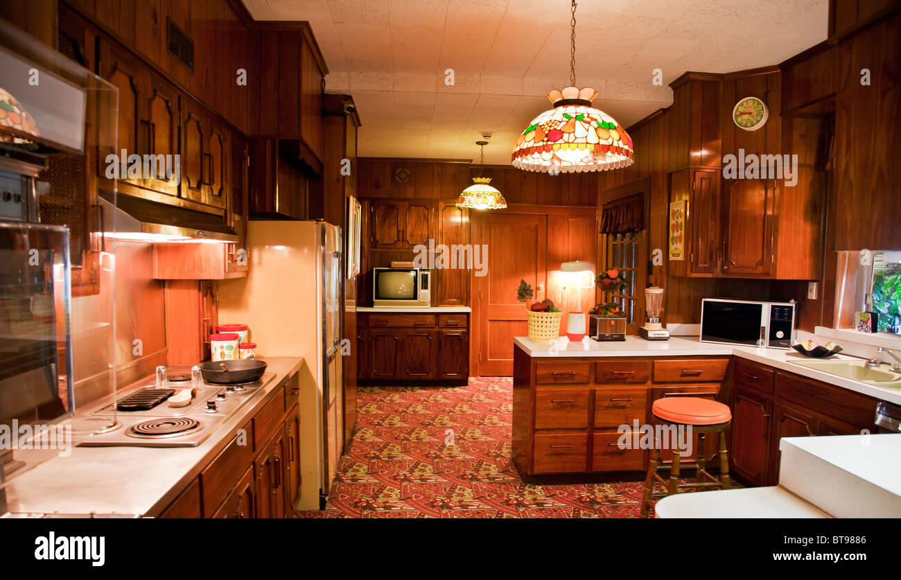 Elvis Presley's Kitchen at Graceland, Memphis, Tennessee, USA Stock Photo