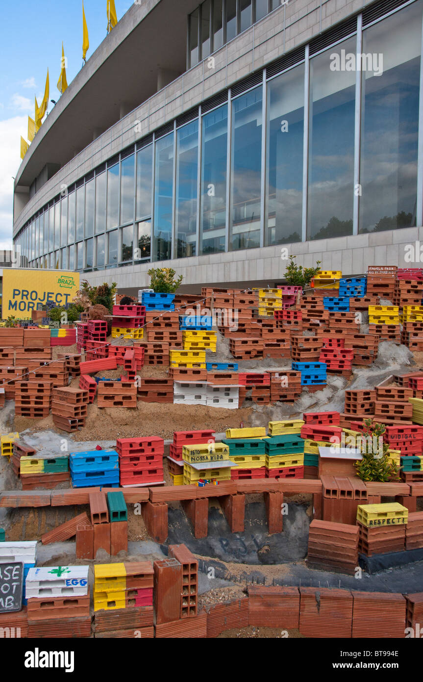 Project Morrinho model Brazilian slum outside the Royal Festival Hall, London Stock Photo
