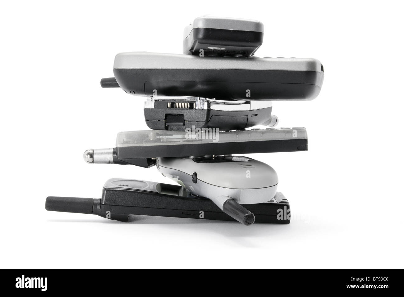 Stack of Mobile Phones Stock Photo