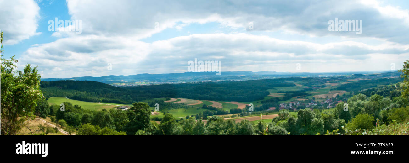 panoramic view to mountains Stock Photo