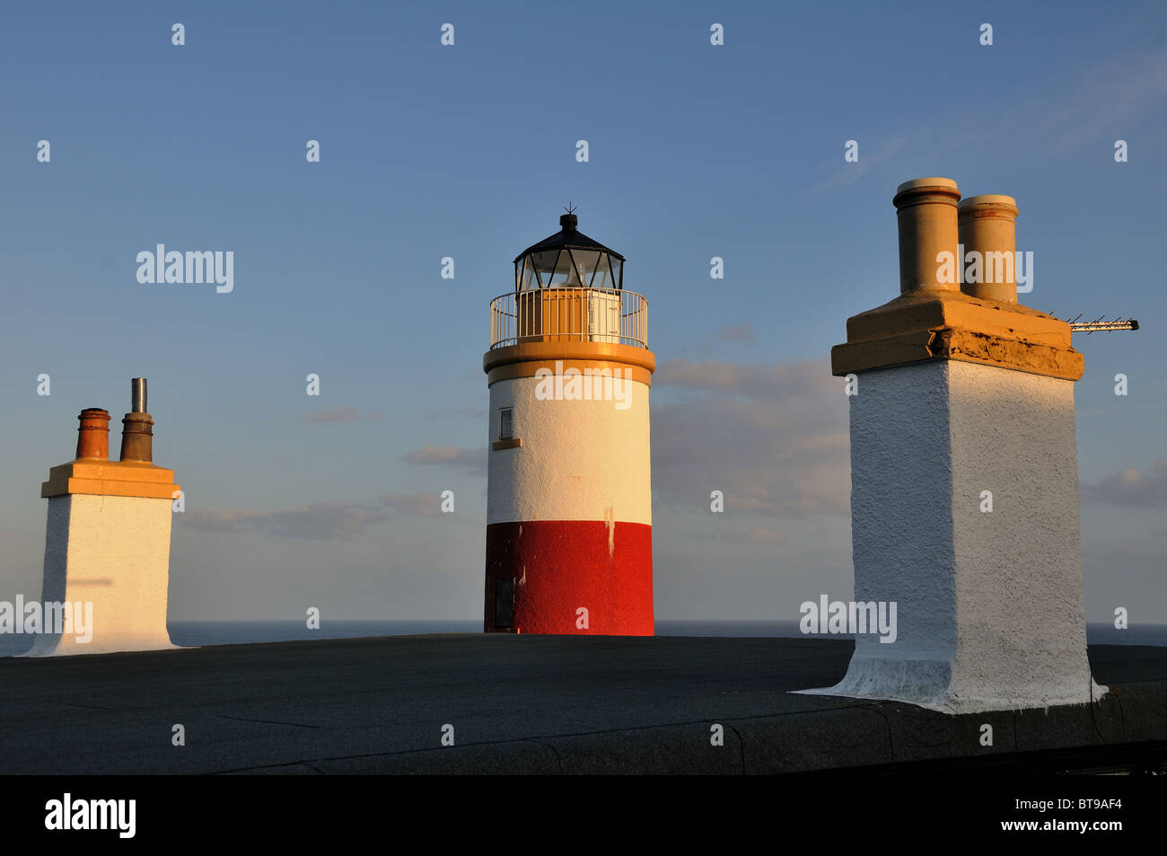 Clyth Ness lighthouse (near Lybster), Caithness, Scotland Stock Photo