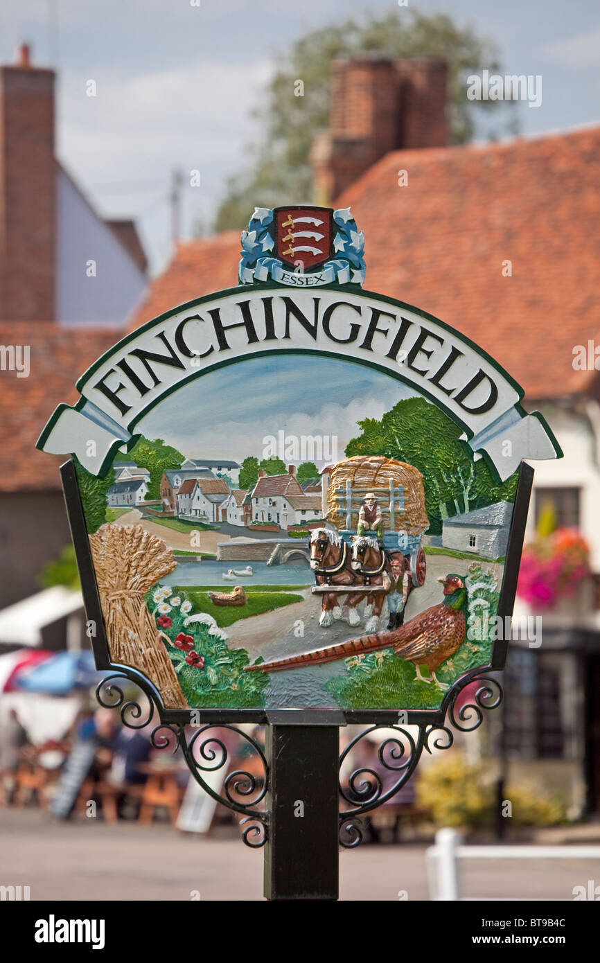Finchingfield, Essex The village sign September 2010 Stock Photo