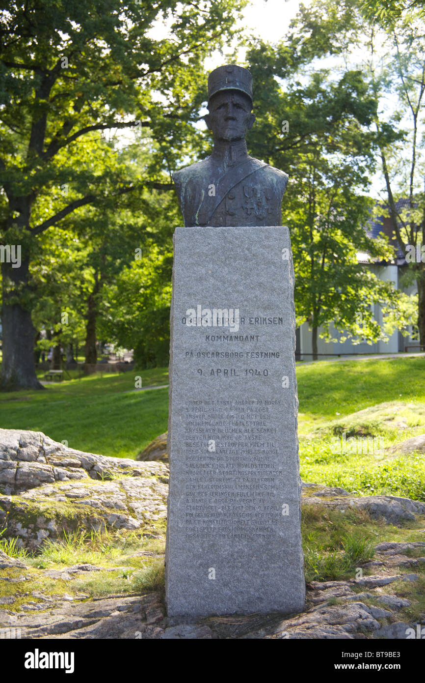 Statue of Fred Olsen in a park at Hvitsen Norway Stock Photo