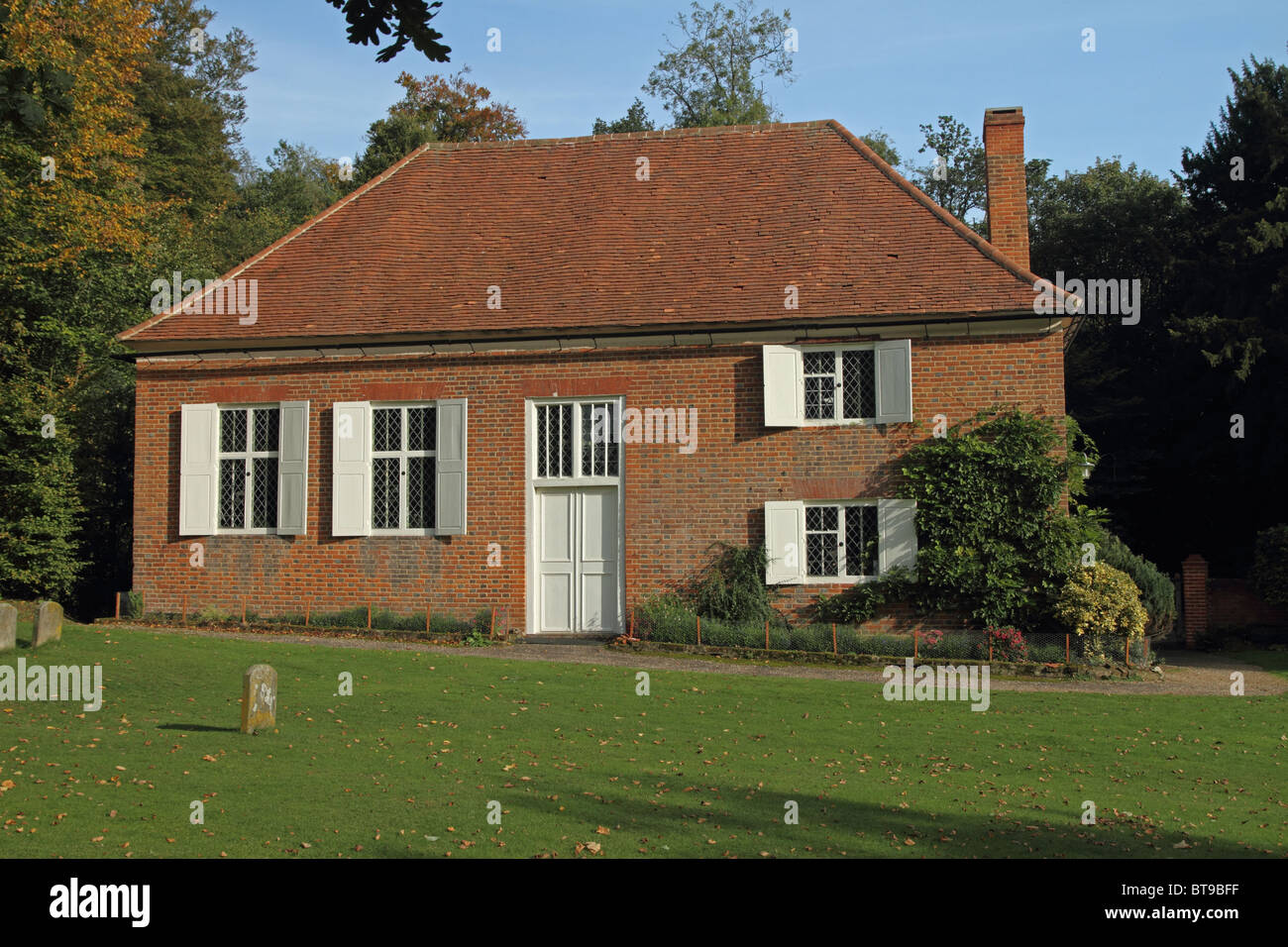 Friends Meeting House, Jordans, Buckinghamshire, England. William Penn is buried here. Famous Quaker connections. Stock Photo