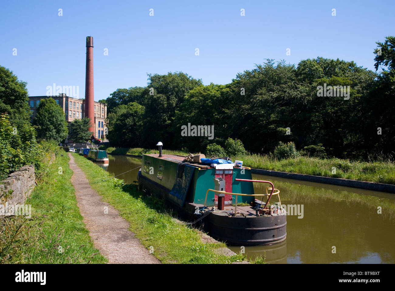 Narrow Boats at Clarence Mill on the Macclesfield Canal;Bollington