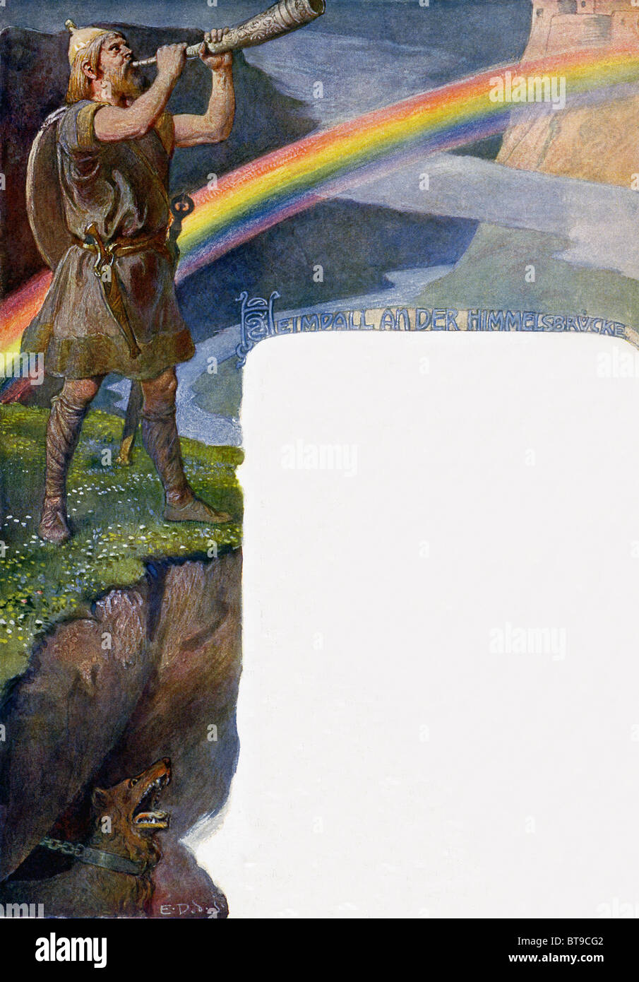 Download Heimdall standing guard at the Bifrost Bridge in a