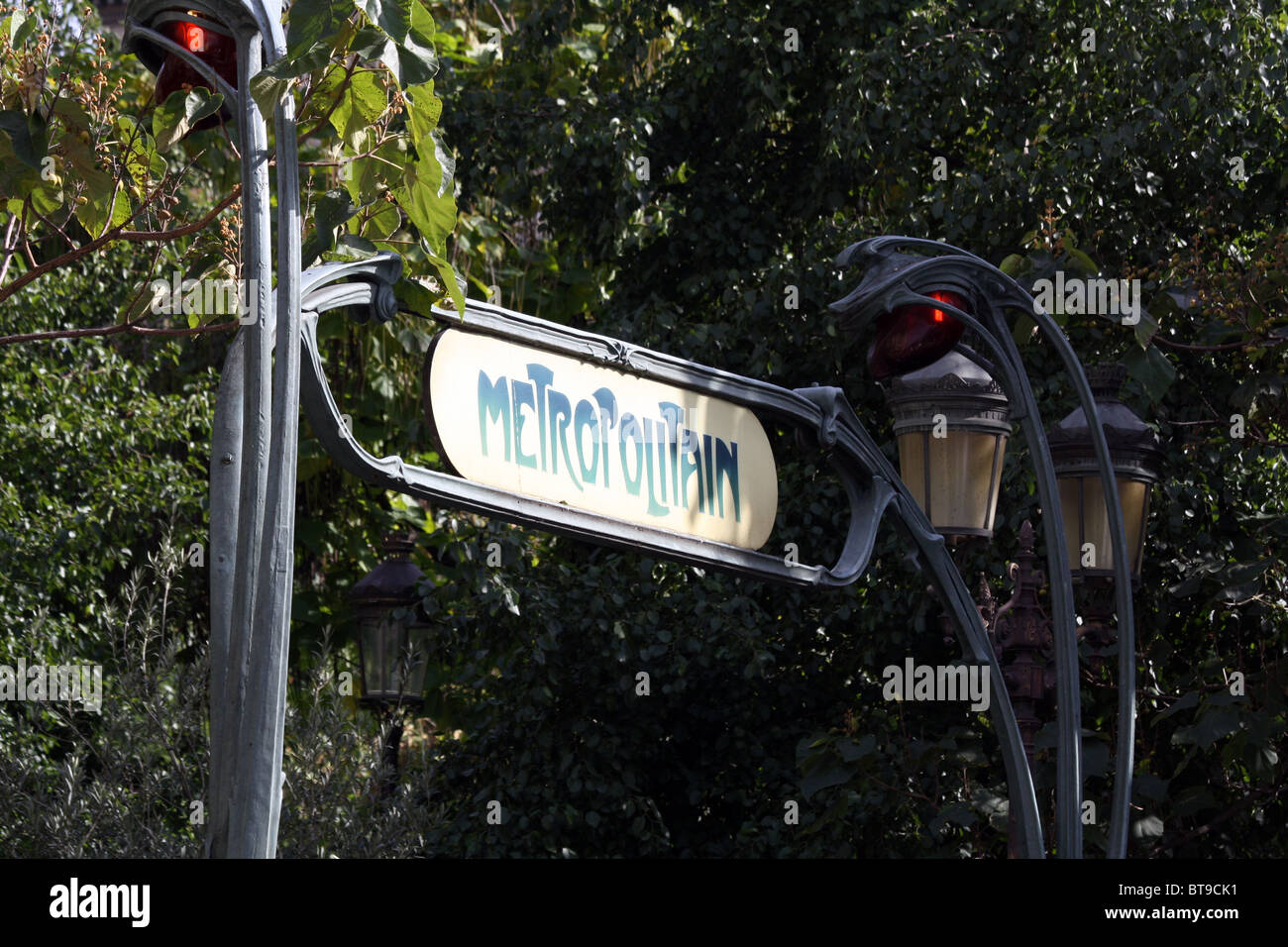 Metroloitain (Métro sign) in Paris Stock Photo