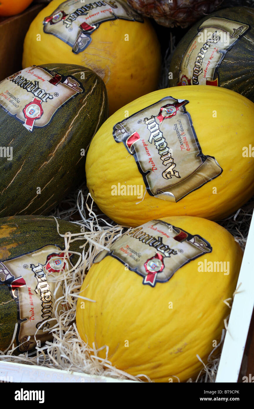 melons for sale at a market in Paris, France Stock Photo Alamy