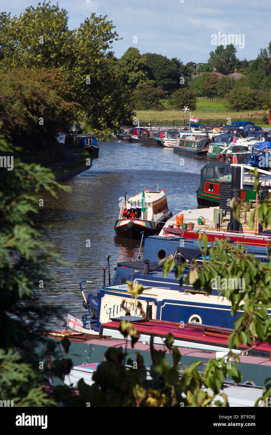 White Bear Marina on the Leeds Liverpool Canal at Adlington, Lancashire Stock Photo