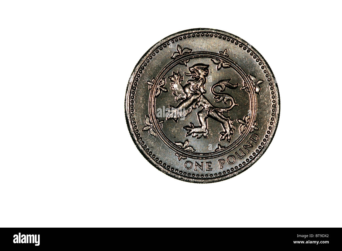 Pound coin design Scotland Stock Photo