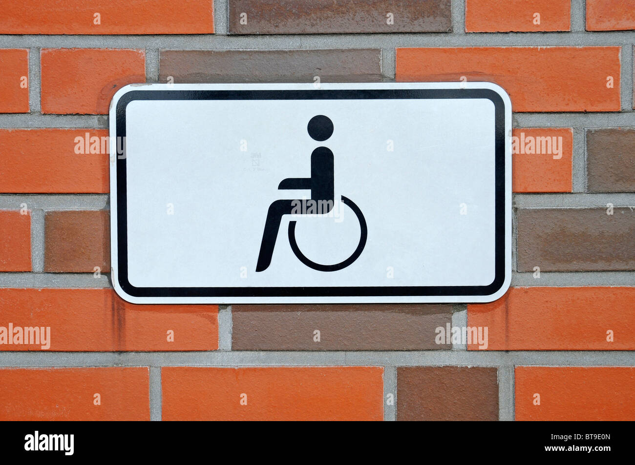 Accessibility for wheelchair users, pictogram, wall Stock Photo Alamy