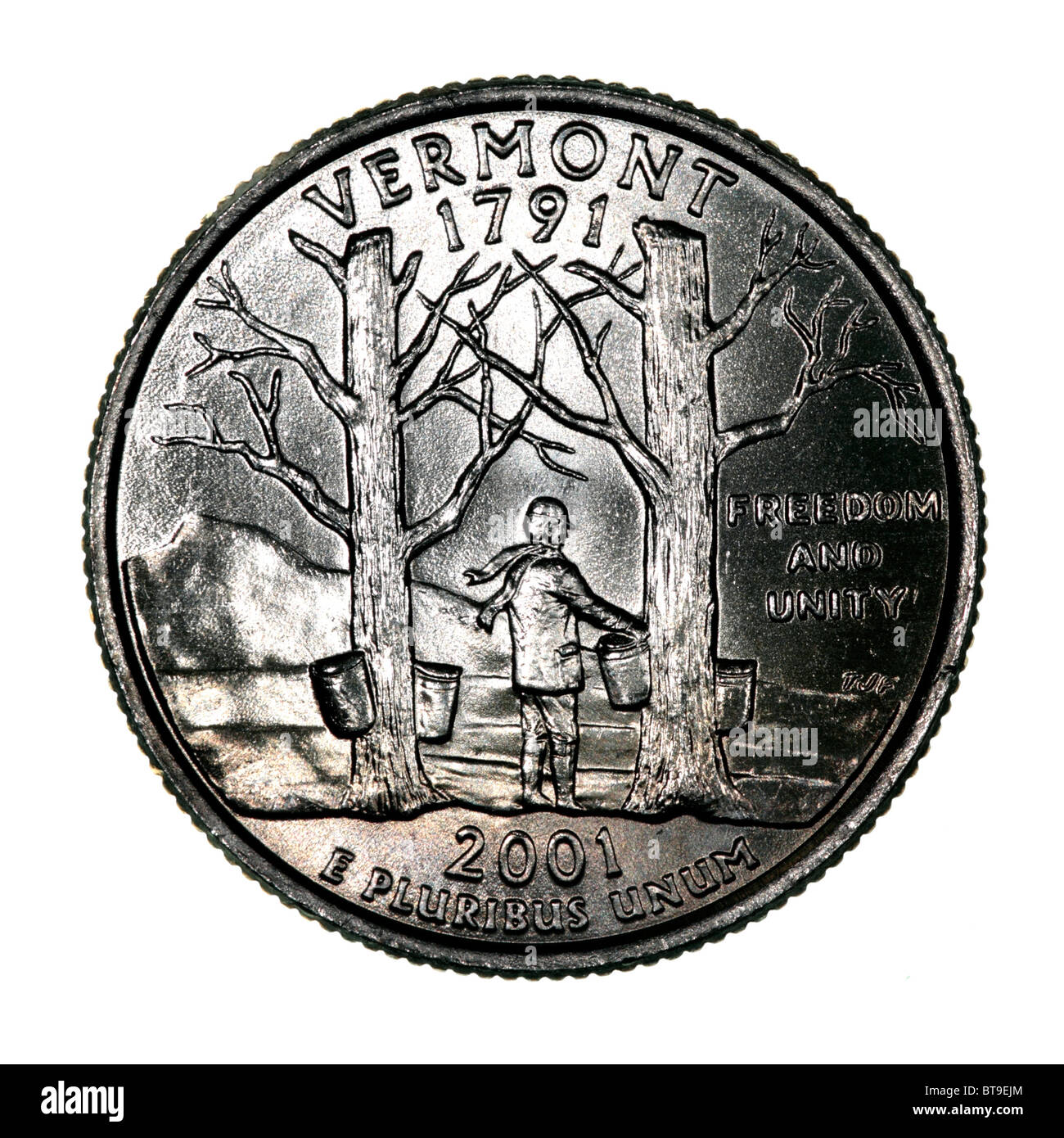 USA Quarter Vermont Stock Photo