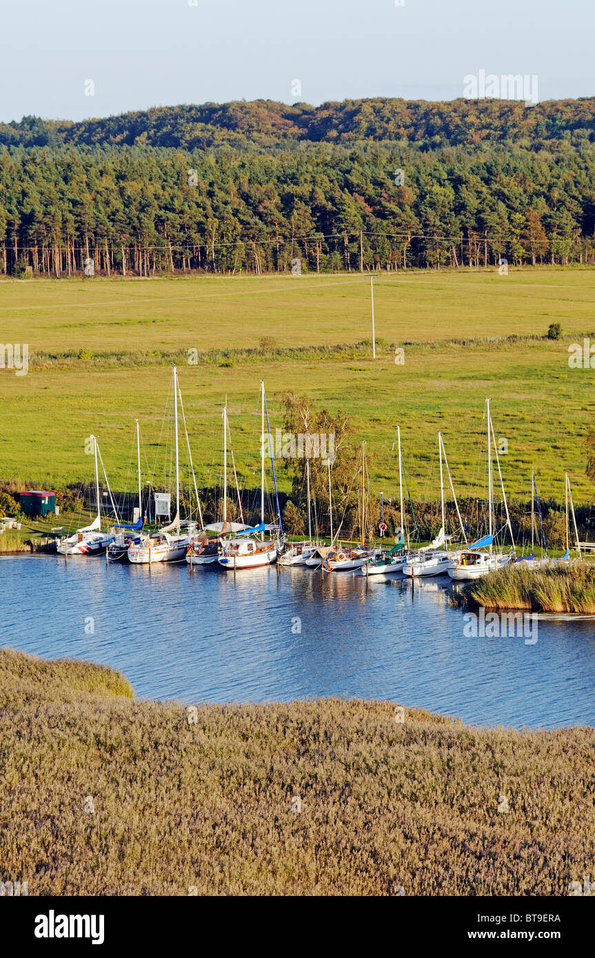 Harbour in the seaside resort of Baabe, Ruegen Island, Mecklenburg-Western Pomerania, Germany, Europe Stock Photo