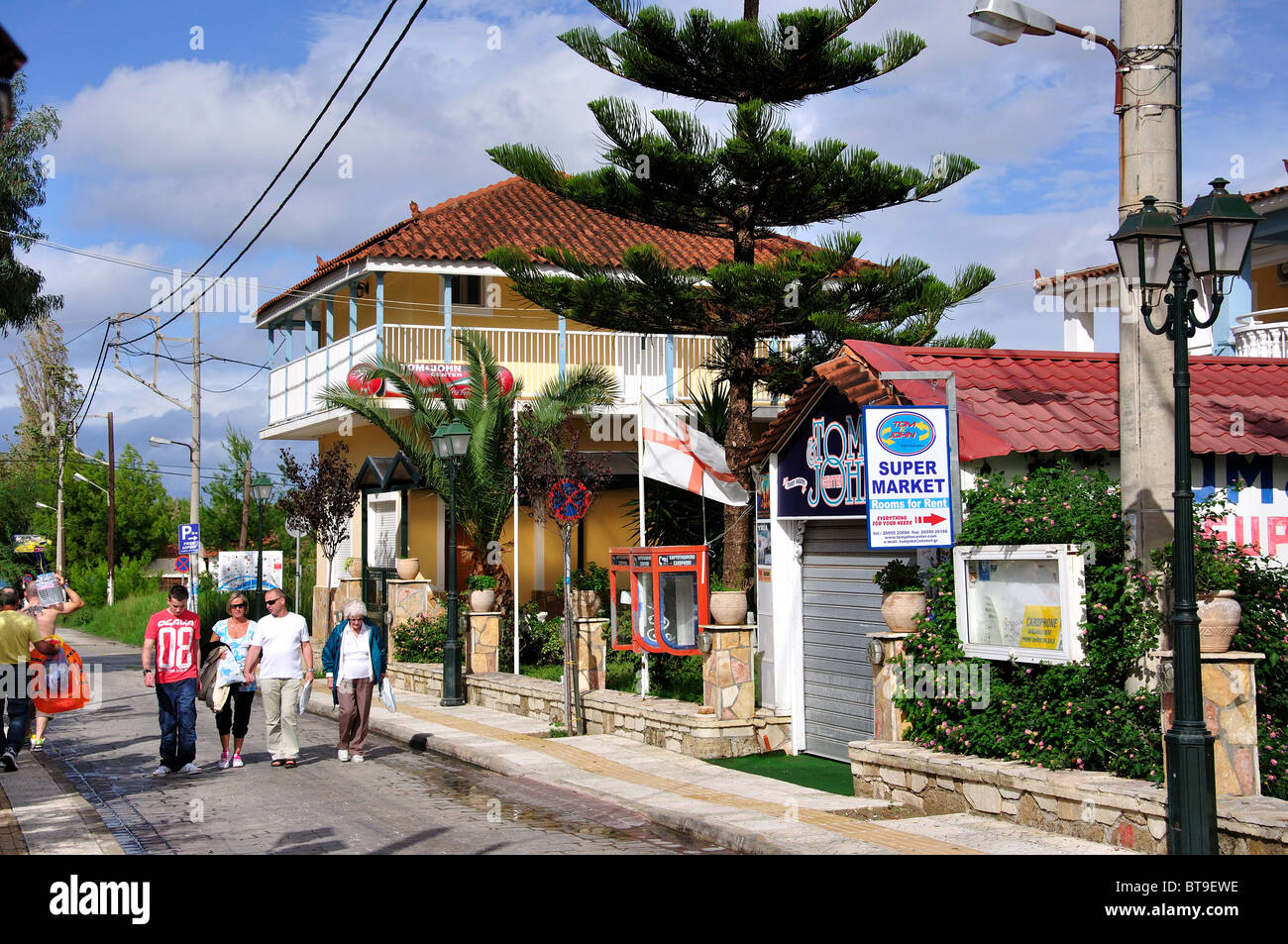 Resort centre, Tsilivi, Zakynthos, Ionian Islands, Greece Stock Photo