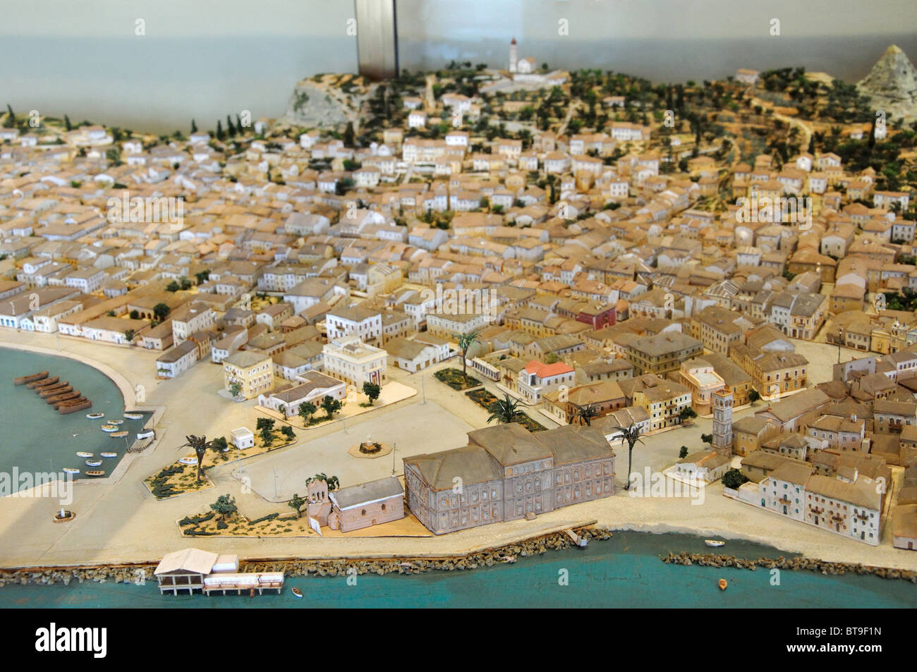 Model of pre-earthquake town, Byzantine Museum, Solomou Square, Zakynthos Town, Zakynthos (Zante), Ionian Islands, Greece Stock Photo
