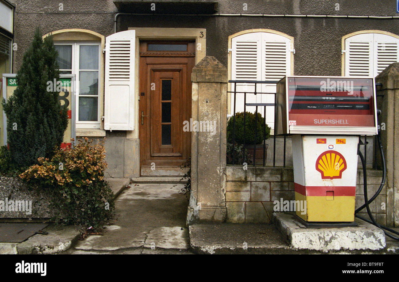 Gas station in Sierck-les-Bains, France, Europe Stock Photo