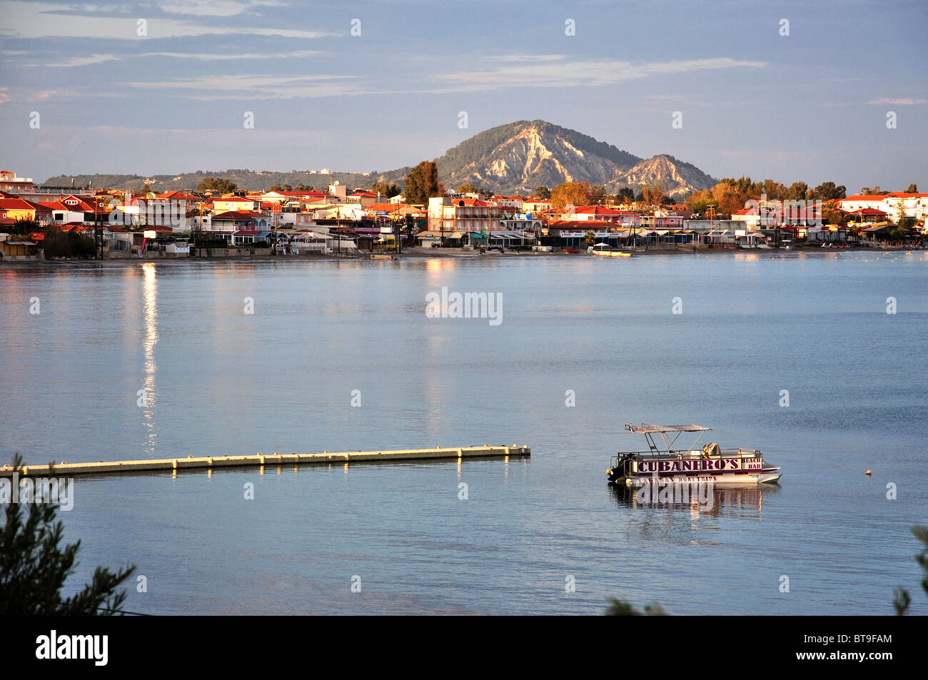 Laganas from Agios Sostis harbour, Zakynthos, Ionian Islands, Greece Stock Photo