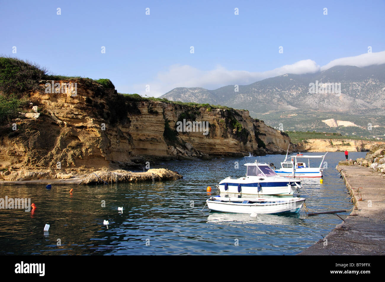 Harbour view, Pessada, Kefalonia (Cephalonia), Ionian Islands, Greece Stock Photo