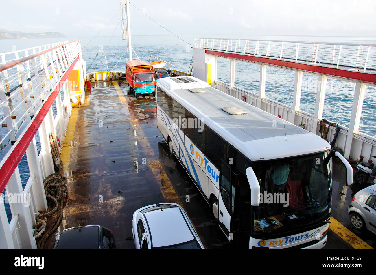 Vehicles on ferry boat from Zakynthos to Kefalonia (Cephalonia), Ionian