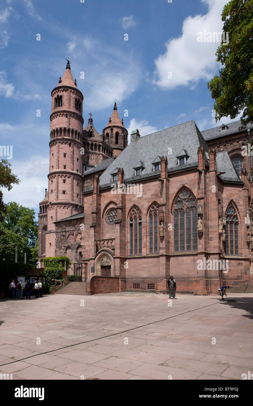 Worms Cathedral of St. Peter, the smallest of the three Rhenish Imperial Cathedrals, Worms, Rhineland-Palatinate Stock Photo