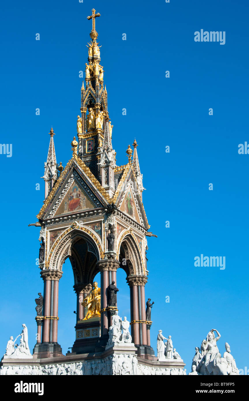 The Prince Albert Memorial in Hyde Park London England. Stock Photo
