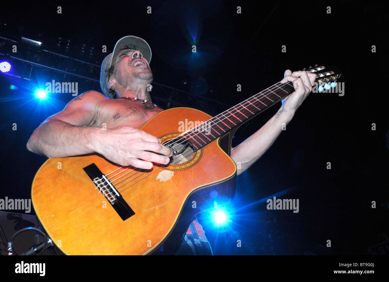 Cult musician Manu Chao playing in London Stock Photo