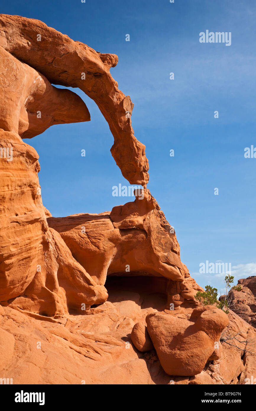 Ephemeral Arch, natural rock arch, Valley of Fire State Park, Nevada, USA Stock Photo