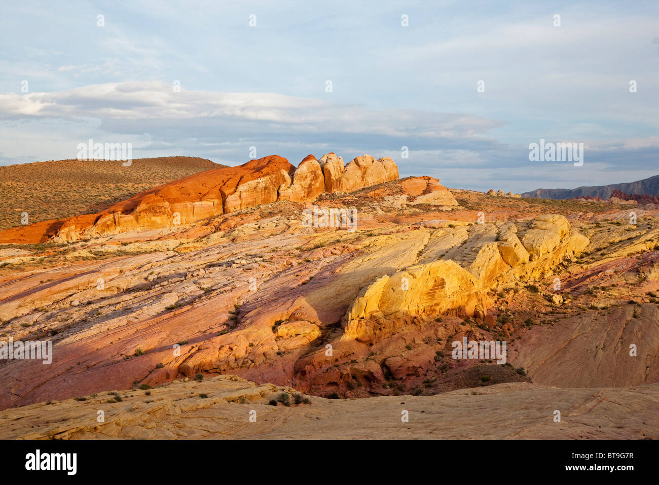 Coloured Rocks, Rainbow Vista, Valley of Fire State Park, Nevada, USA Stock Photo