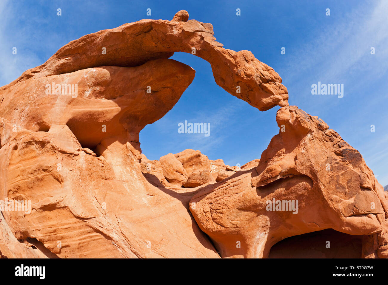 Ephemeral Arch, natural rock arch, Valley of Fire State Park, Nevada, USA Stock Photo