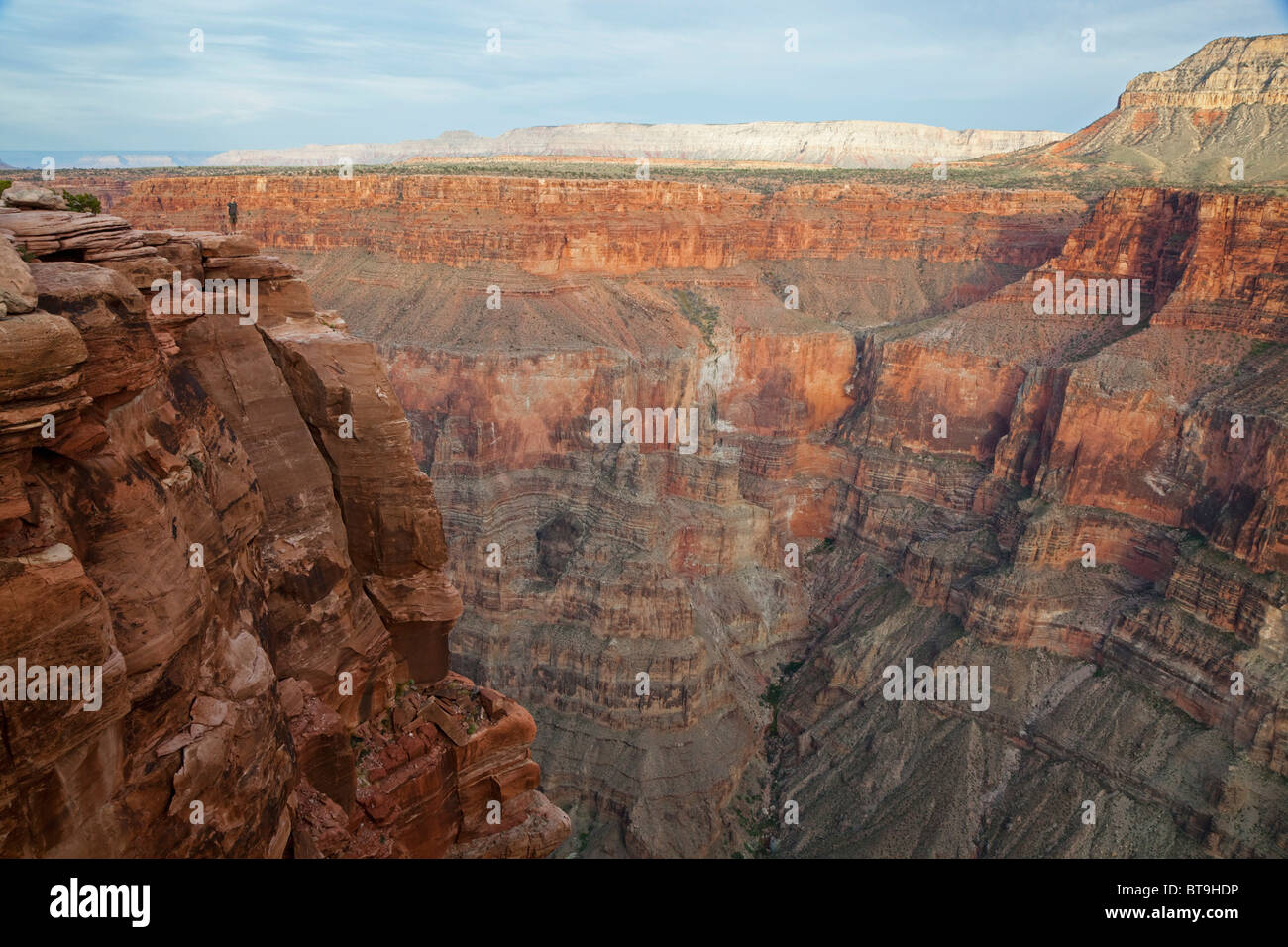 Photographer at the Grand Canyon, Toroweap Point, Tuweep Area, North Rim, Arizona, USA Stock Photo