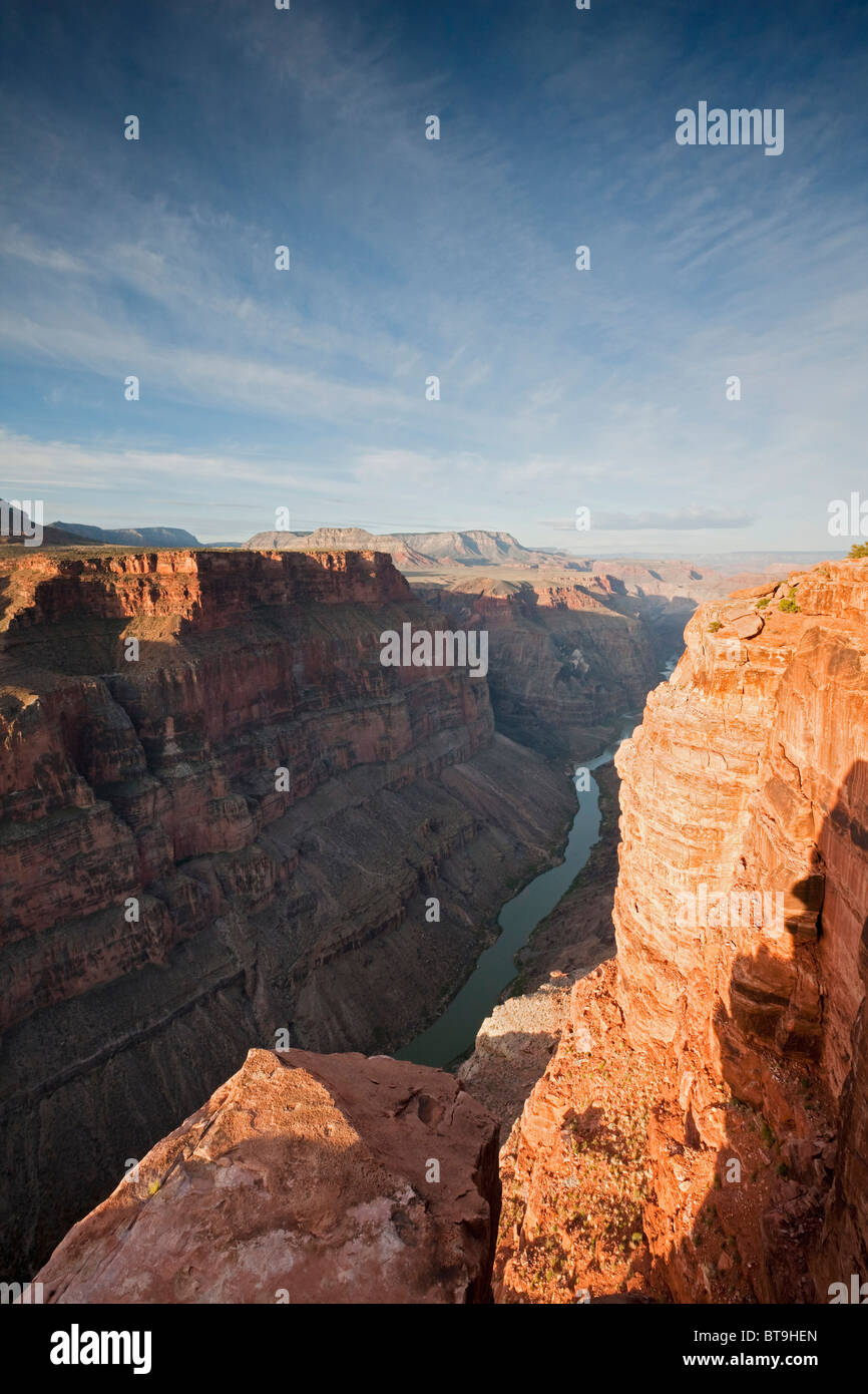 Grand Canyon and Colorado River seen from Toroweap Point, Tuweep Area, North Rim, Arizona, USA Stock Photo