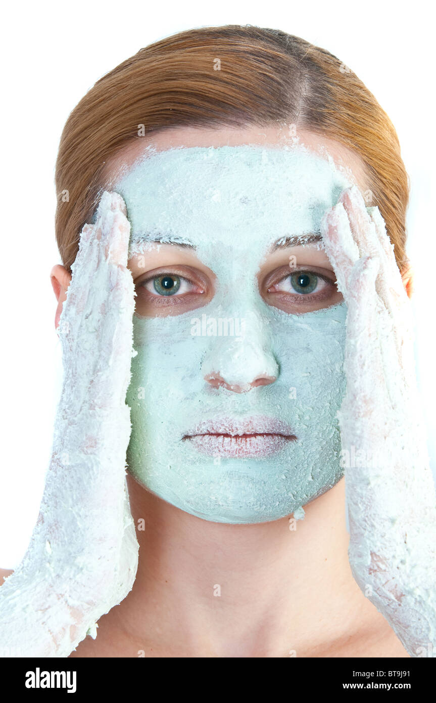 Beautiful woman with mask. spa Stock Photo Alamy