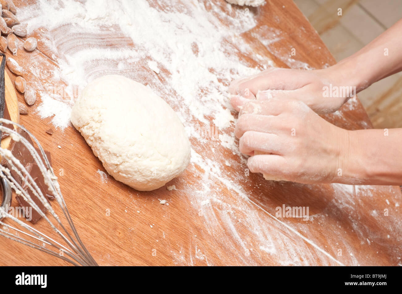Freshly prepared bread dough Stock Photo