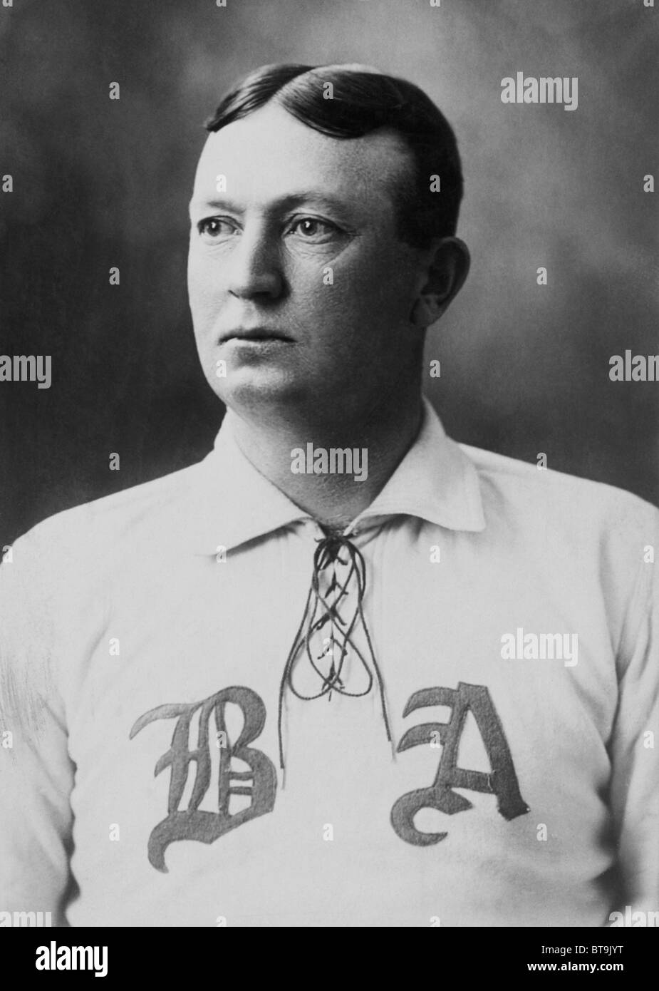 US baseball pitcher Cy Young (Denton True Young) in the strip of the Boston Americans (later to become the Boston Red Sox). Stock Photo