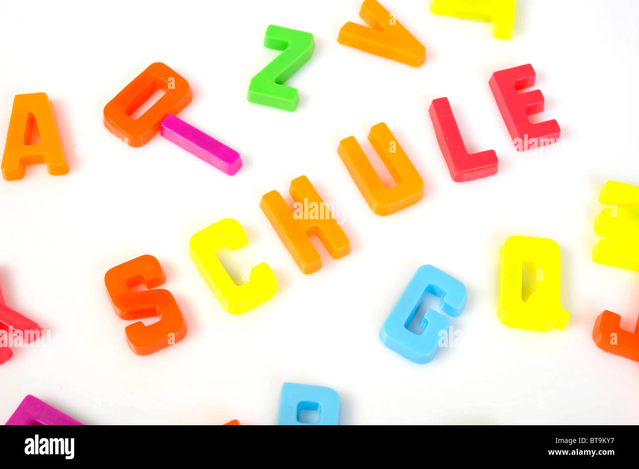 Schule, German for School, written with plastic letters Stock Photo