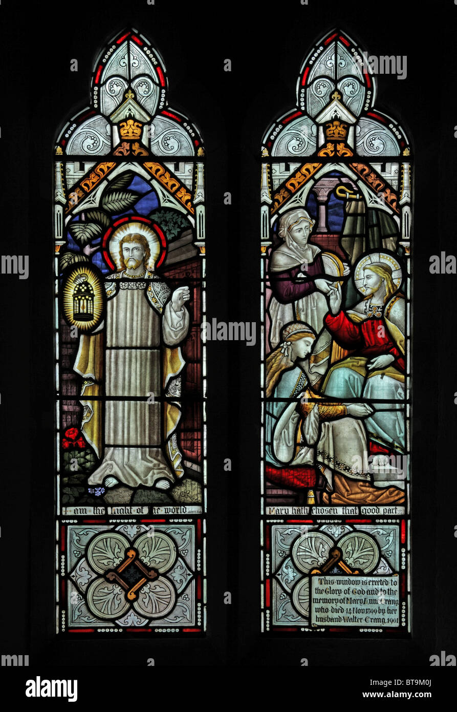A Stained Glass Window depicting Jesus as the light of the World and ...