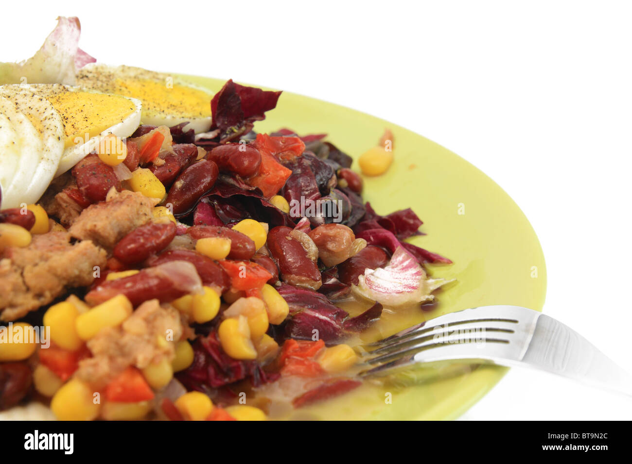 Salad with bean tuna and egg Stock Photo Alamy