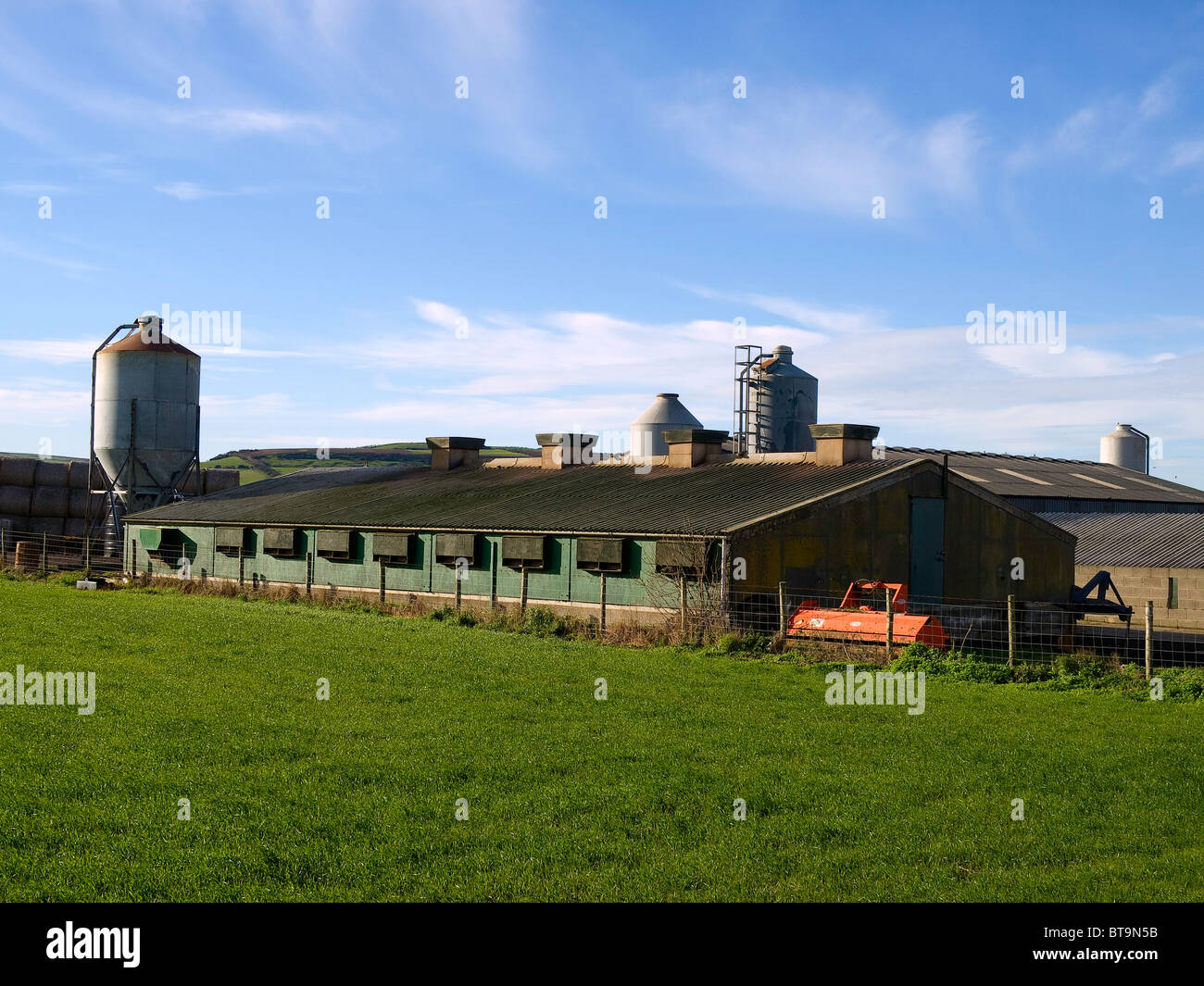 A factory farm for pig meat production at Staithes North Yorkshire Stock Photo