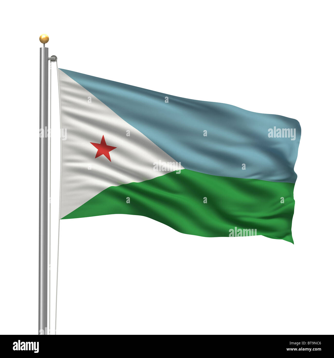 Flag Djibouti Stock Photo