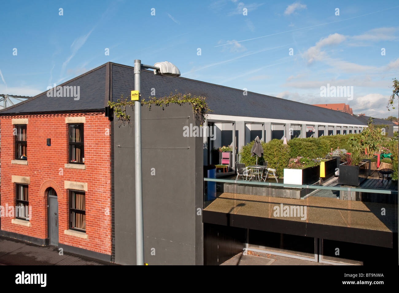 Gardening in the city.Chimney Pot Park, traditional terraced property