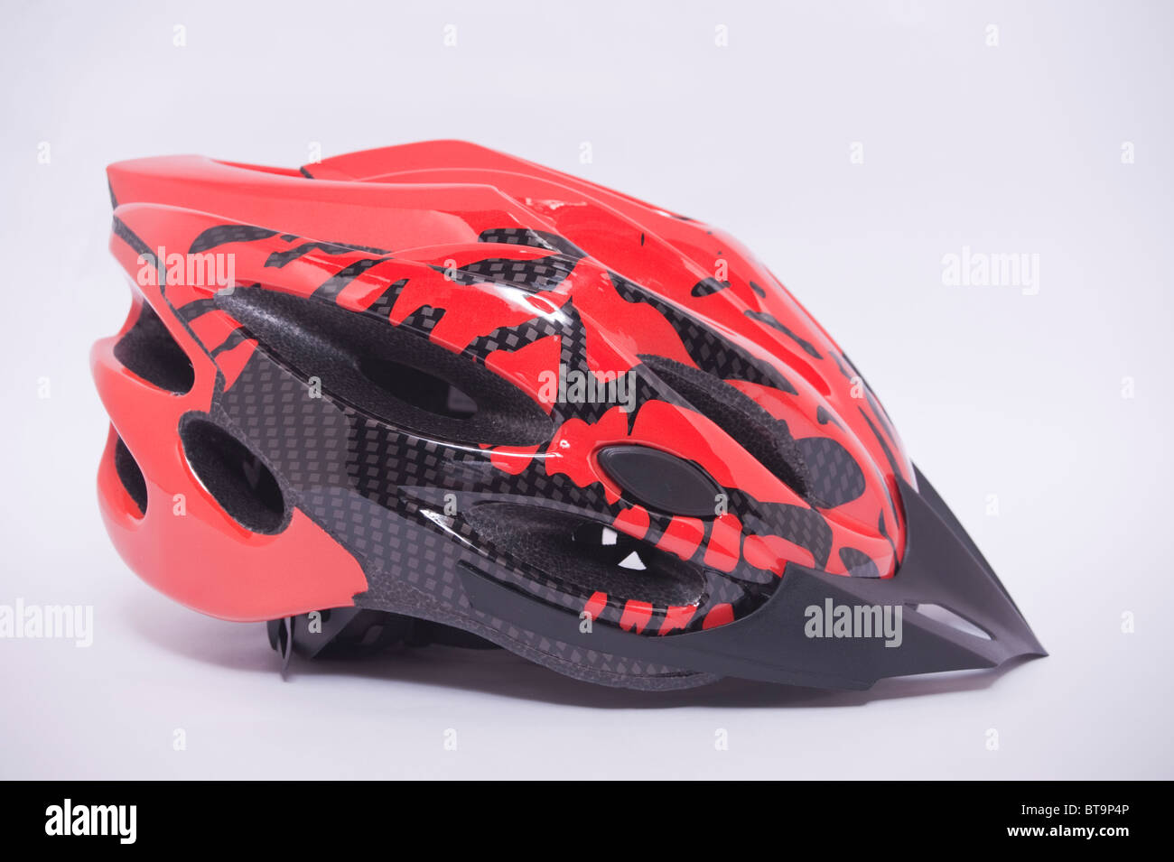 A cycle helmet against a white background Stock Photo