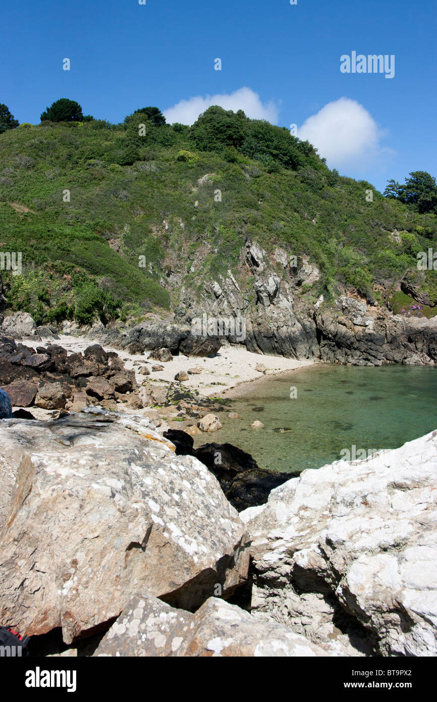 Rocks on beach at Marble Bay, Guernsey Stock Photo Alamy