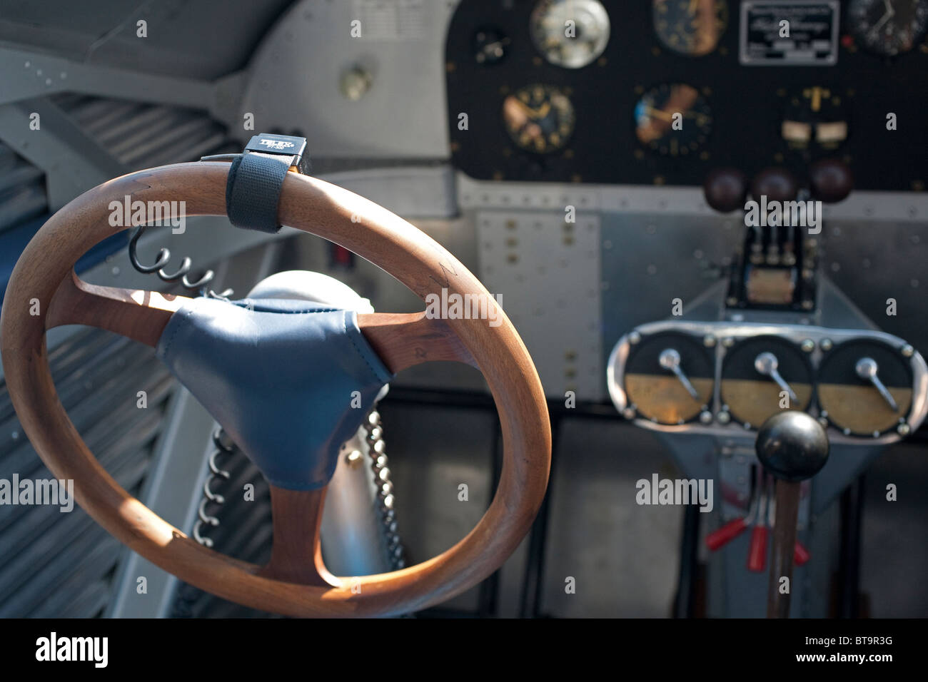 Steering column and cockpit of a restored 1927 Ford Tri-Motor '4AT-B ...