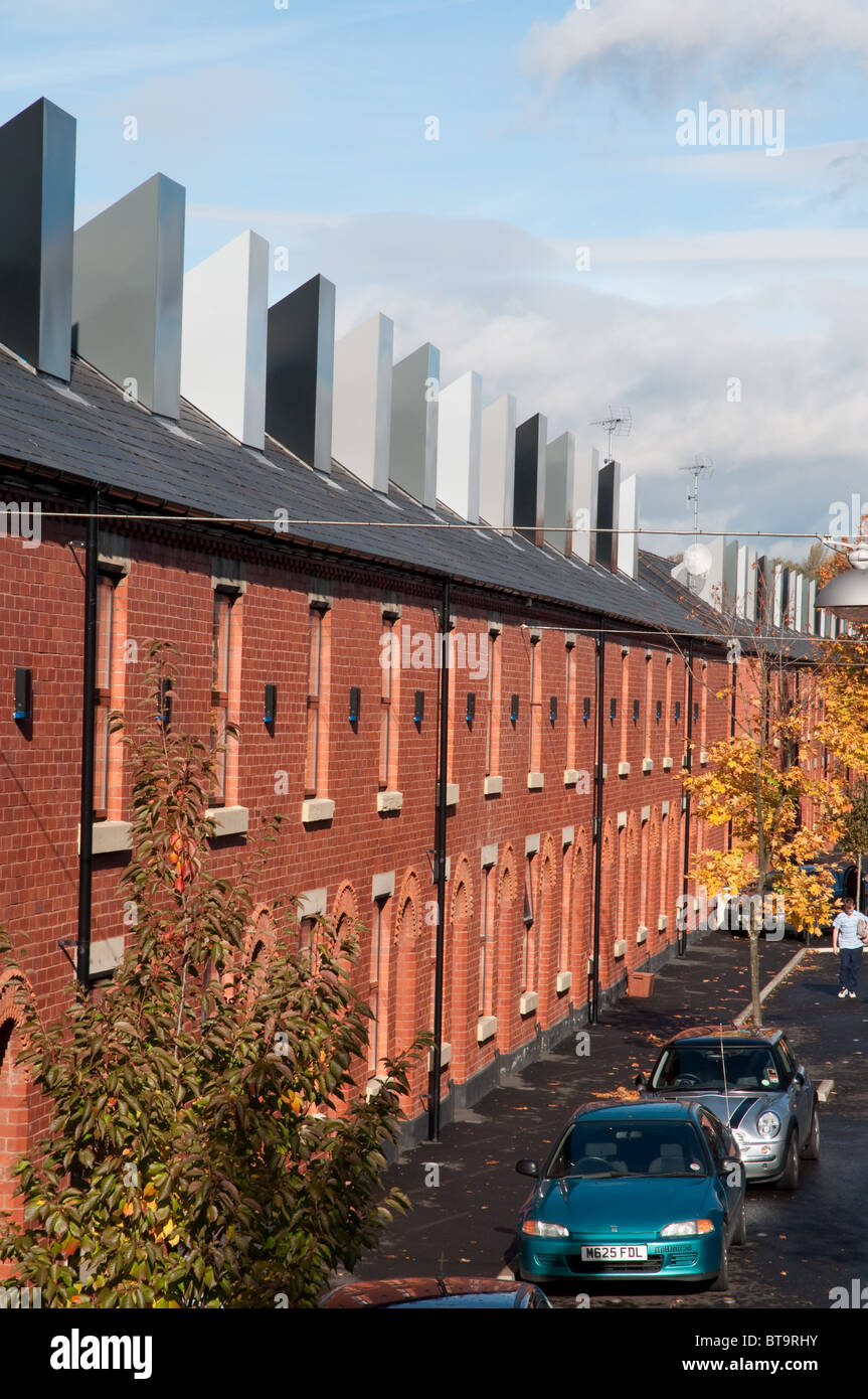 Chimney Pot Terrace an award winning urban regeneration project by Urban Splash,Langworthy,Salford,Greater Manchester. Stock Photo